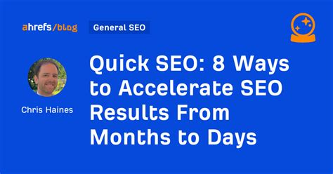 Quick SEO: 8 Ways to Accelerate SEO Results From Months to .